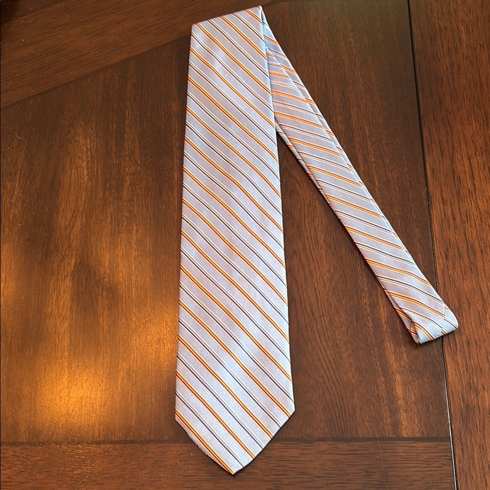 Brooks Brothers Blue and Orange Silk Tie